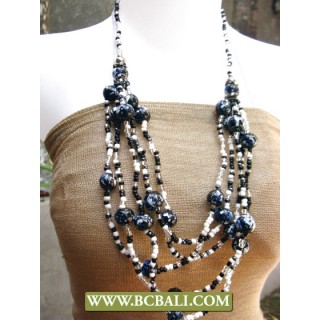 Mix Beads with Black Stone Fashion Necklace